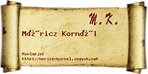 Móricz Kornél névjegykártya